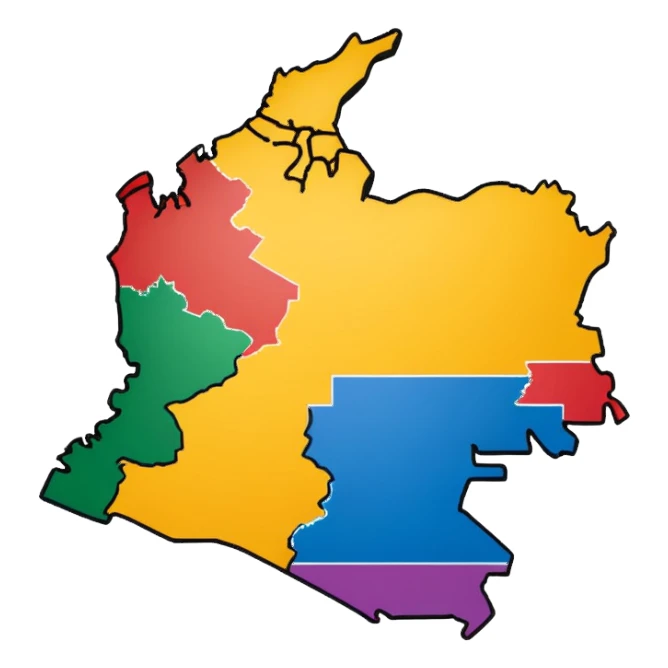 mapa colombia regiones sticker