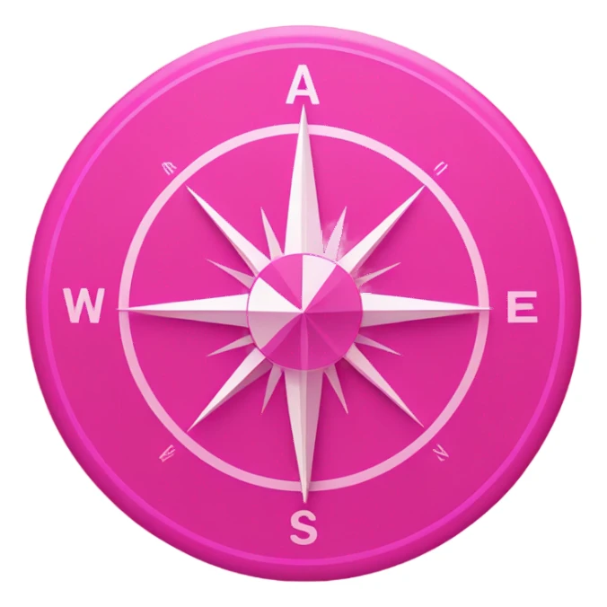 pink compass sticker
