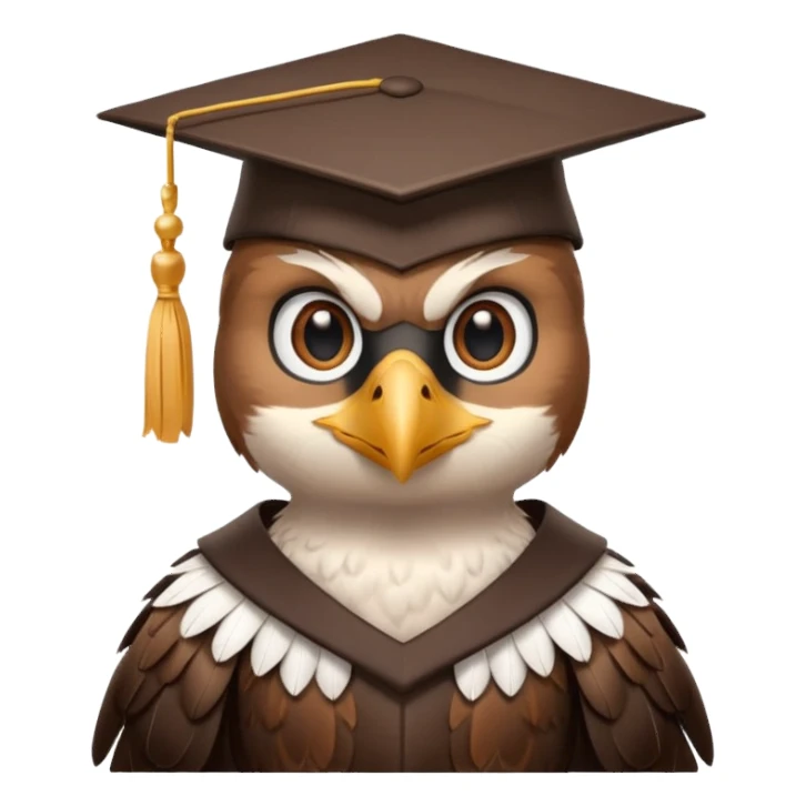 falcon with a grad cap - semi realistic sticker