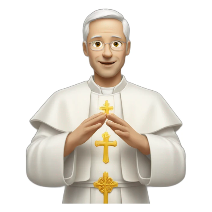White Priest who blesses with hands sticker