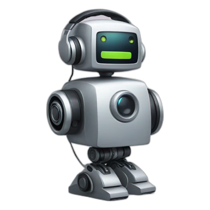 robot listens music sticker