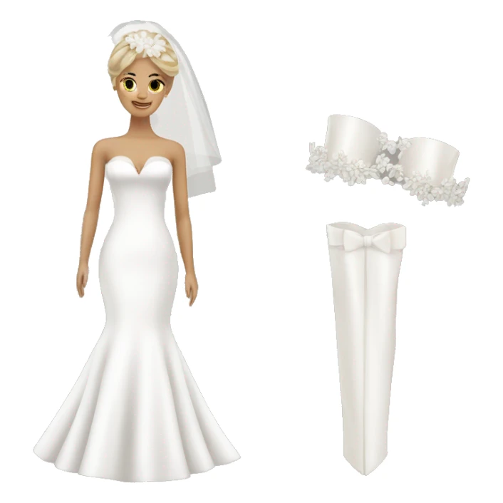 White bridal items sticker