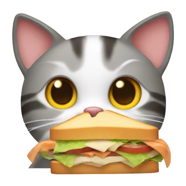 Cat eating a sandwich  sticker
