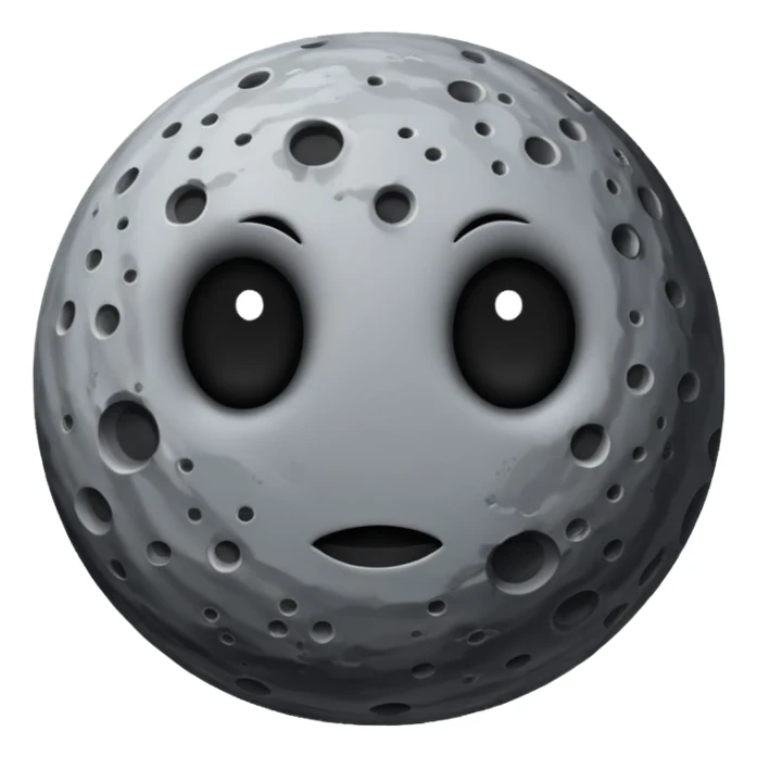 Rocky planet gray with craters no face sticker