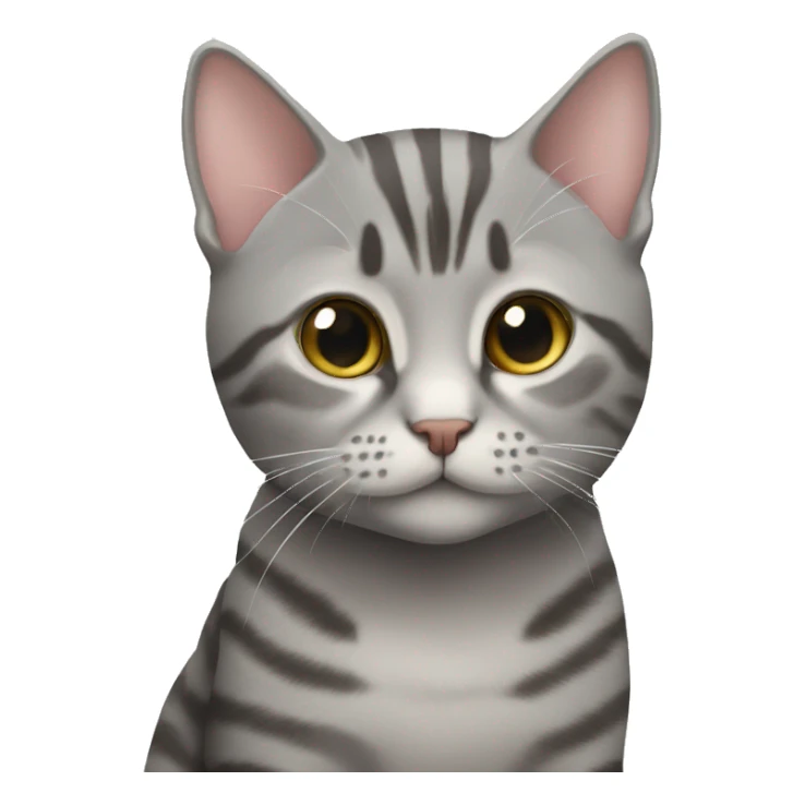 cute grey short haired tabby cat  sticker