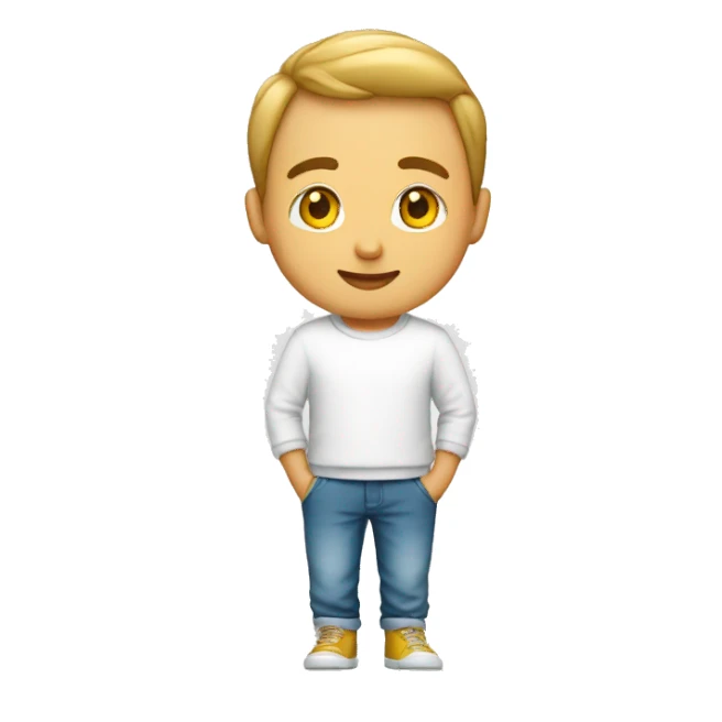 Menino com blusa de moletom Branco  sticker