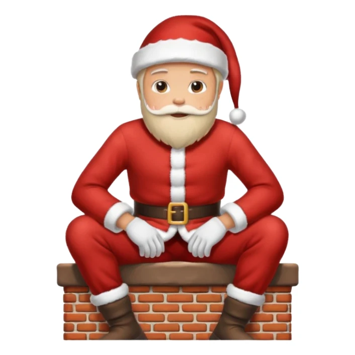 Cristmas male sit down on a chimney sticker