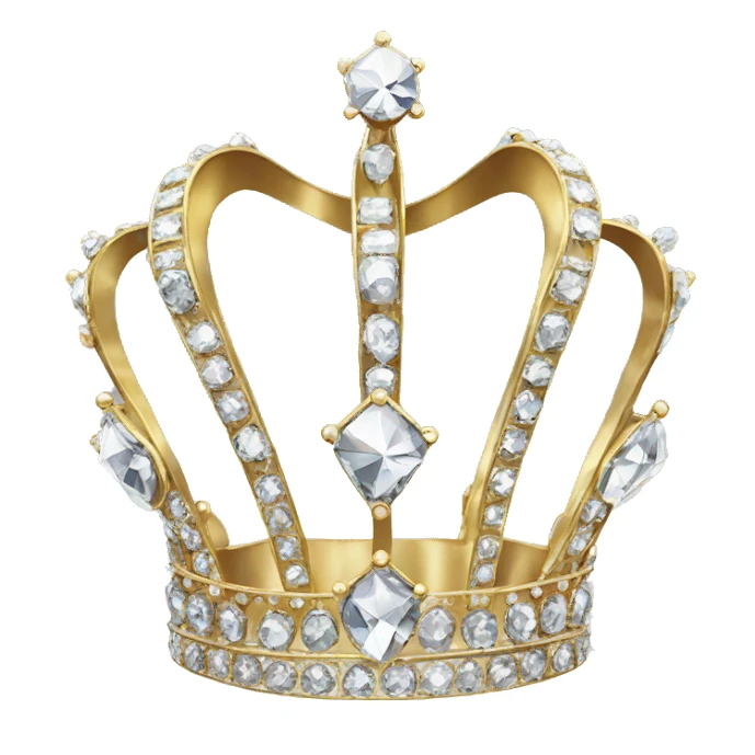 small silver gold crown diamond tiara sticker