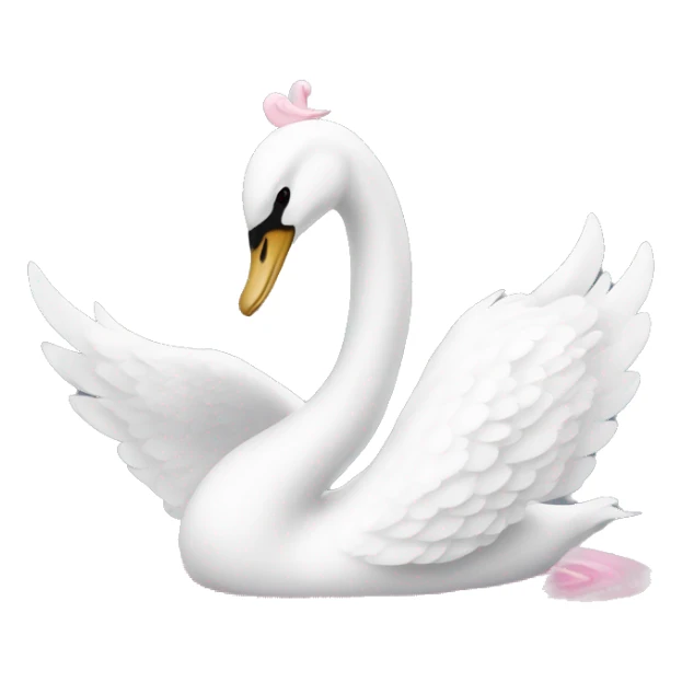 White and pink swan  sticker