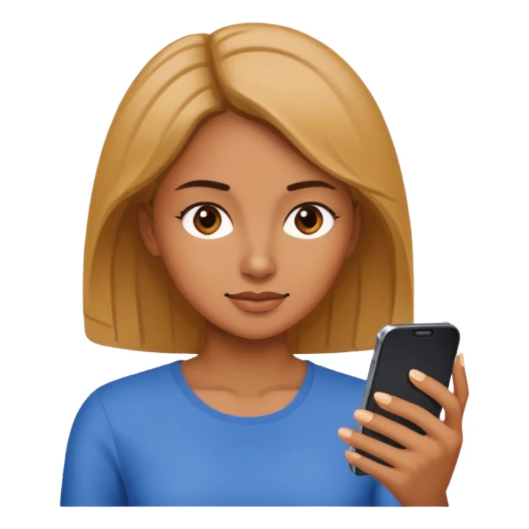 woman looking at phone sticker
