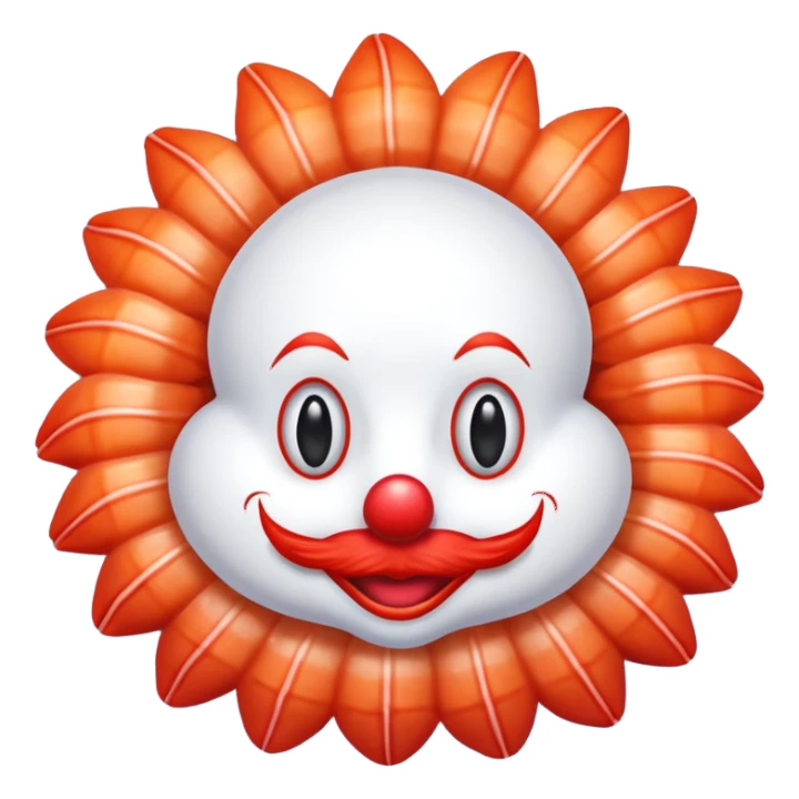 Shrimp upside down as a clown sticker