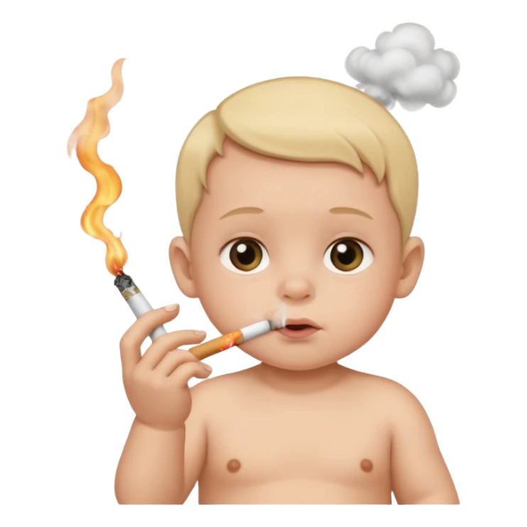 Baby smoking a cigarette sticker