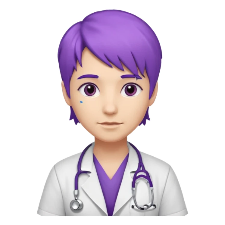 purple haired doctor sticker