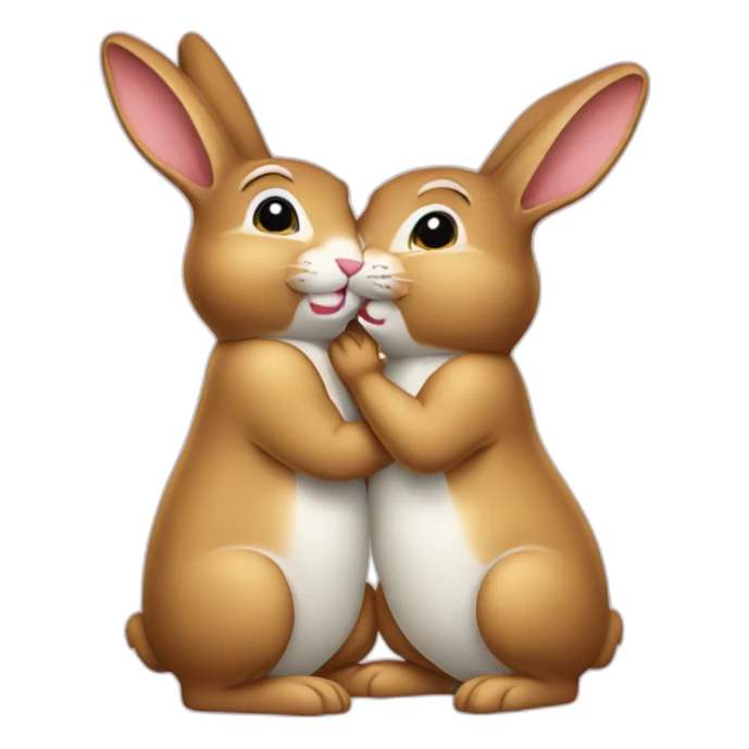 Kissing-bunny sticker