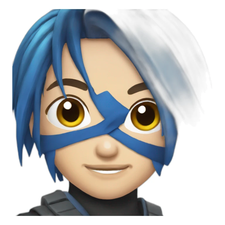 ninja streamer blue hair sticker