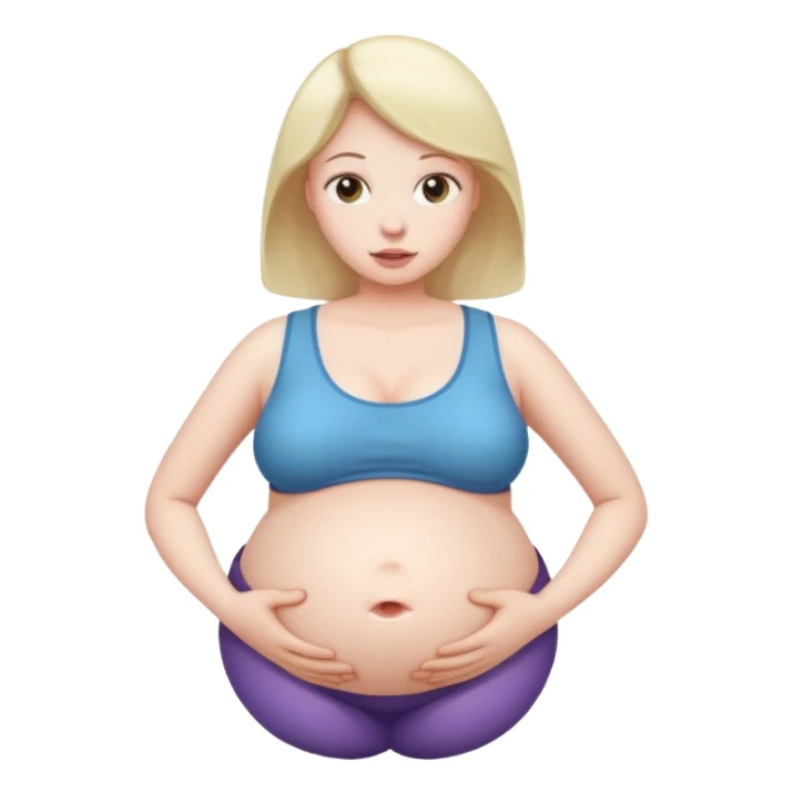 woman with inflated belly sticker
