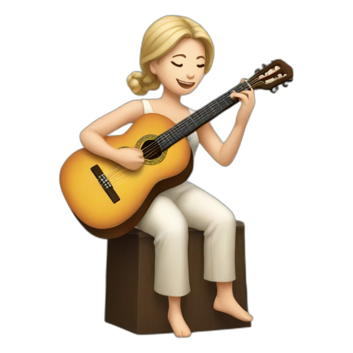 woman playing classical guitar sticker