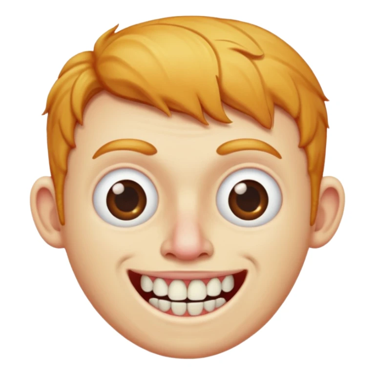 White ginger man with two missing teeth  sticker
