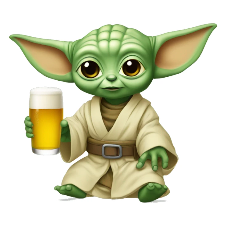 Bébé yoda avec une bière  sticker