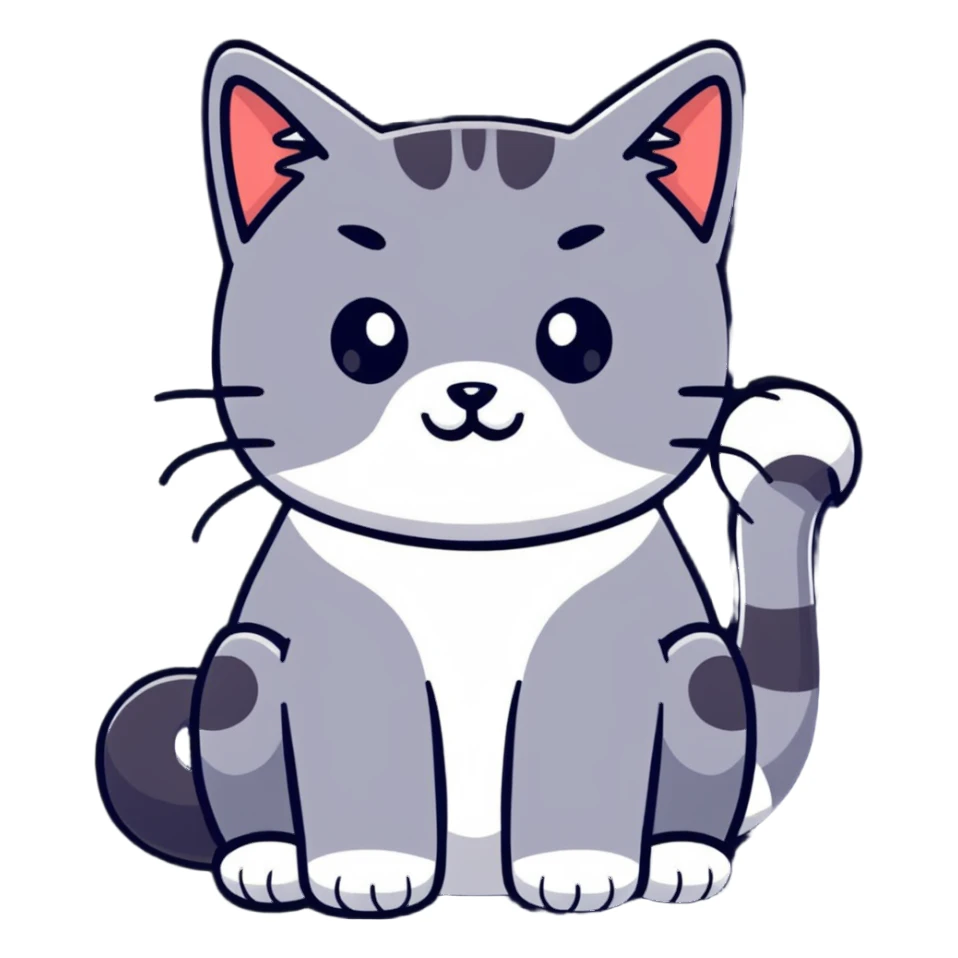 playful cat sticker