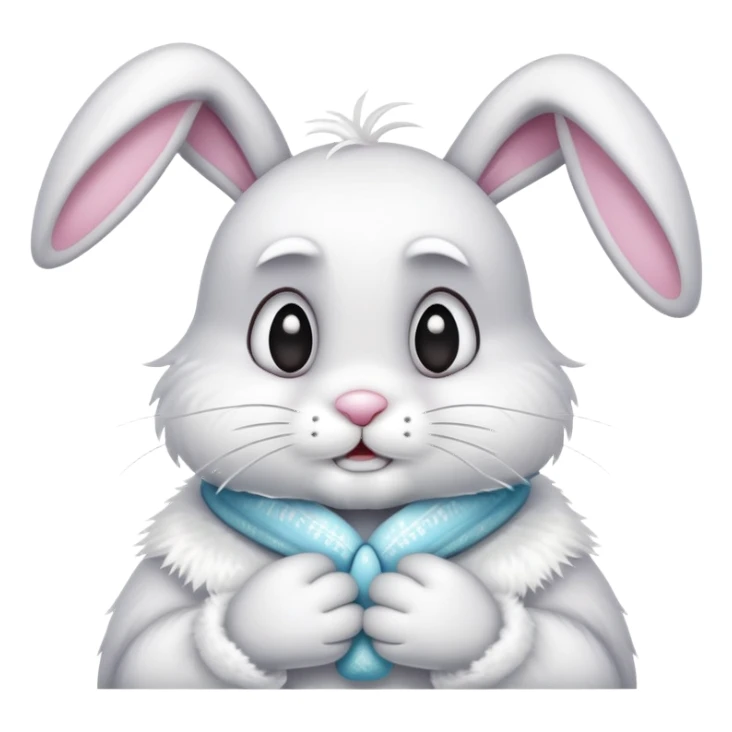 Cold Easter Bunny shivering sticker