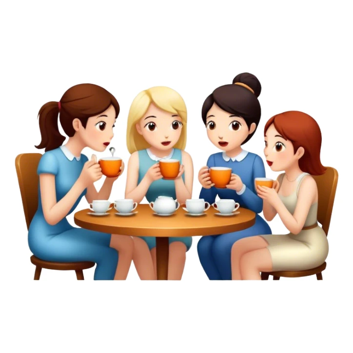 friends drinking tea and gossiping sticker