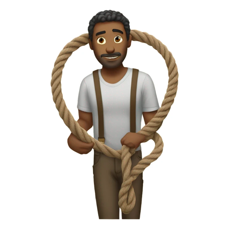 Man holds two rope sticker