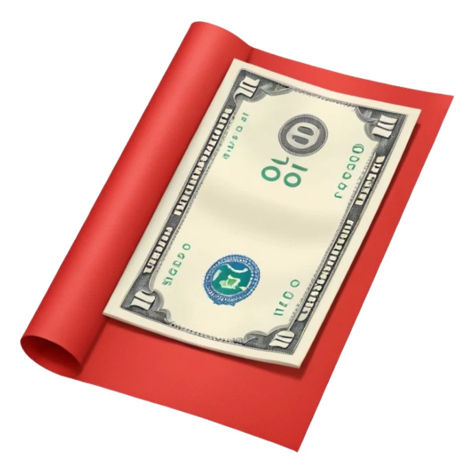 red single money paper sticker