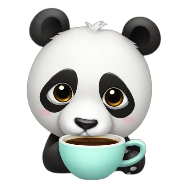 Panda DRINKING coffee sticker