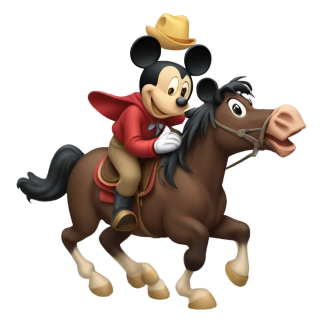 mickey mouse riding a horse  sticker