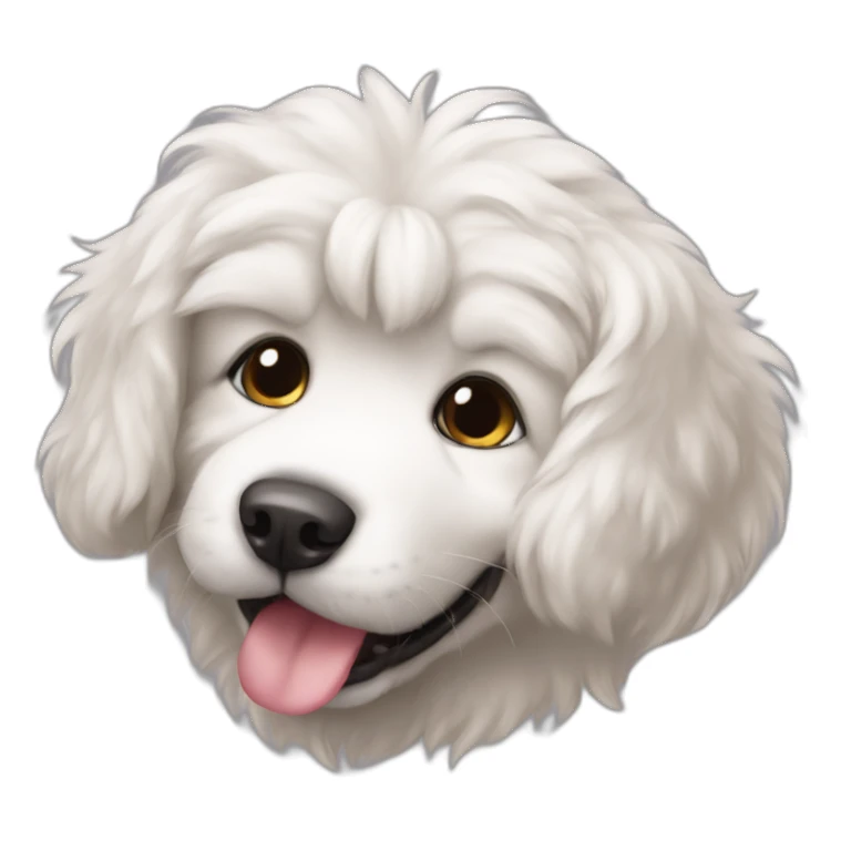 Panting fluffy puppy sticker