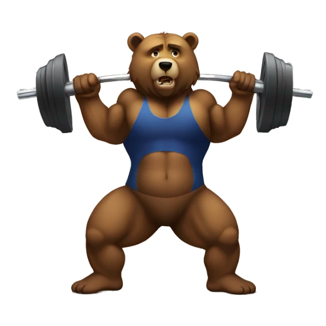 strong bear at gym sticker