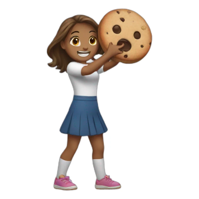girls punching a cookie sticker