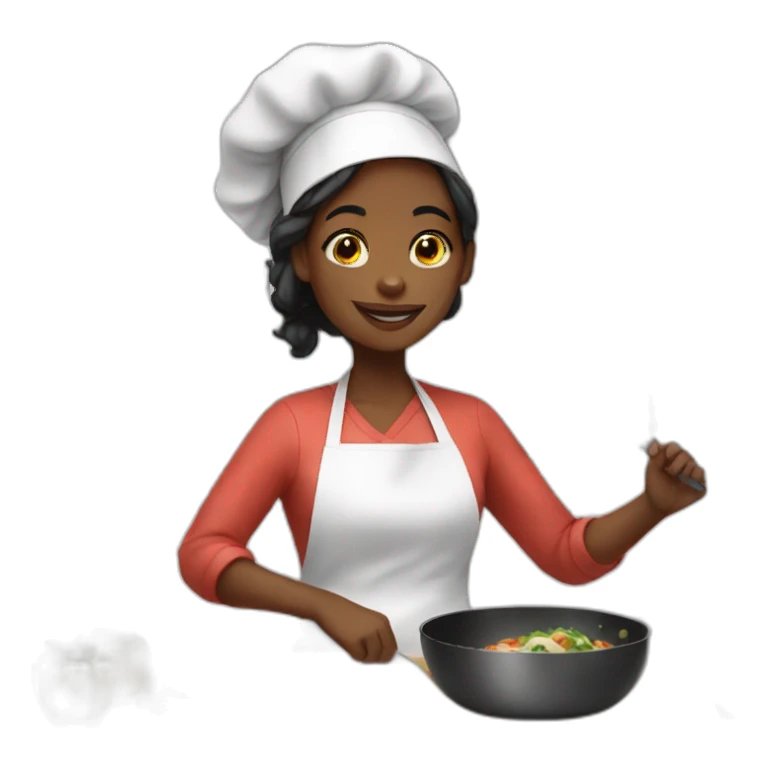 Black girl cooking  sticker
