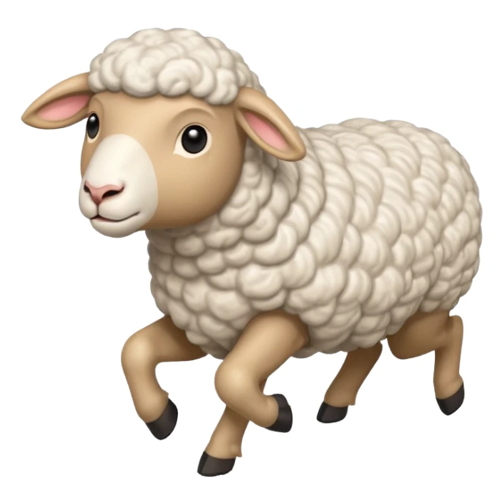 High resolution of A  running sheep sticker