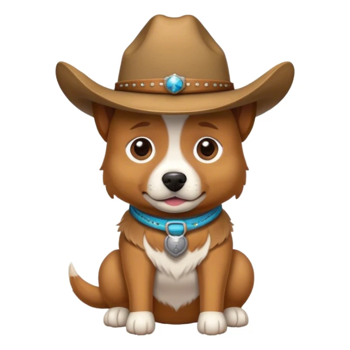 Dog wearing a cowboy hat sticker