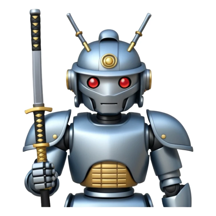 Samurai Robot with a sword in  it hand   sticker