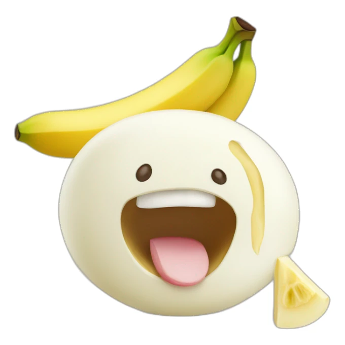 mozzarella cute eating banana sticker