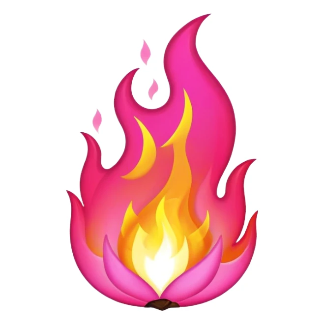 Pink fire sticker