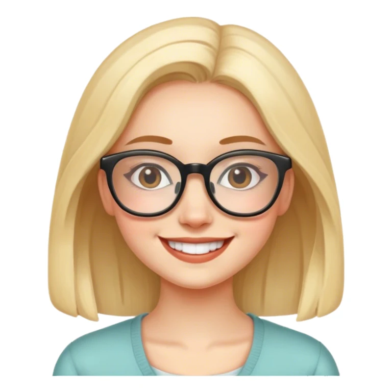 smiling girl with glasses sticker
