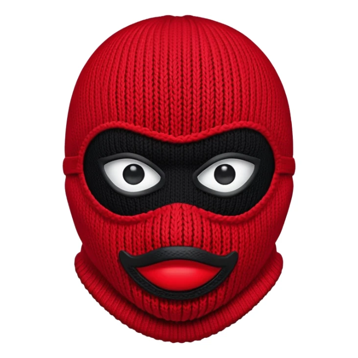 red and black ski mask sticker
