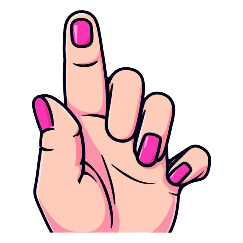 Pink finger sticker