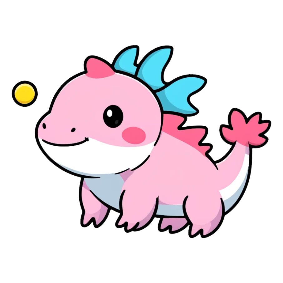 Rainbow axolotl sticker