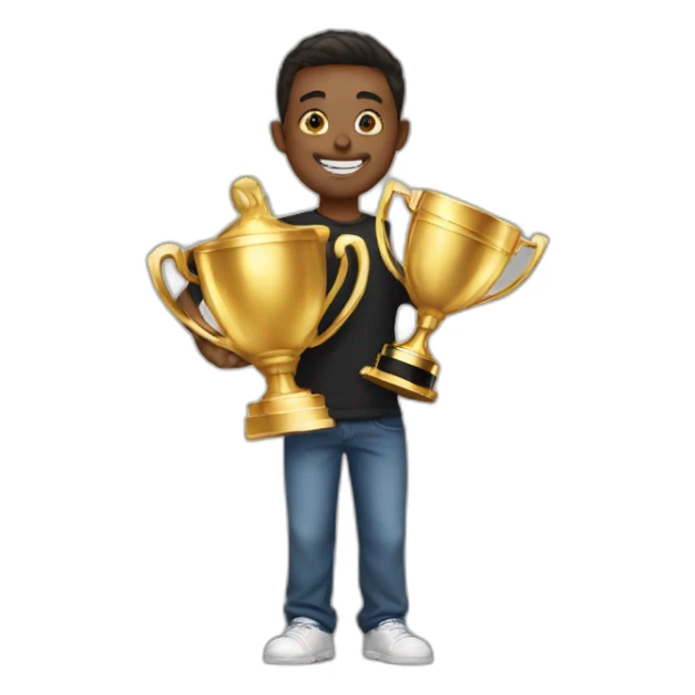 Winners with trophies  sticker