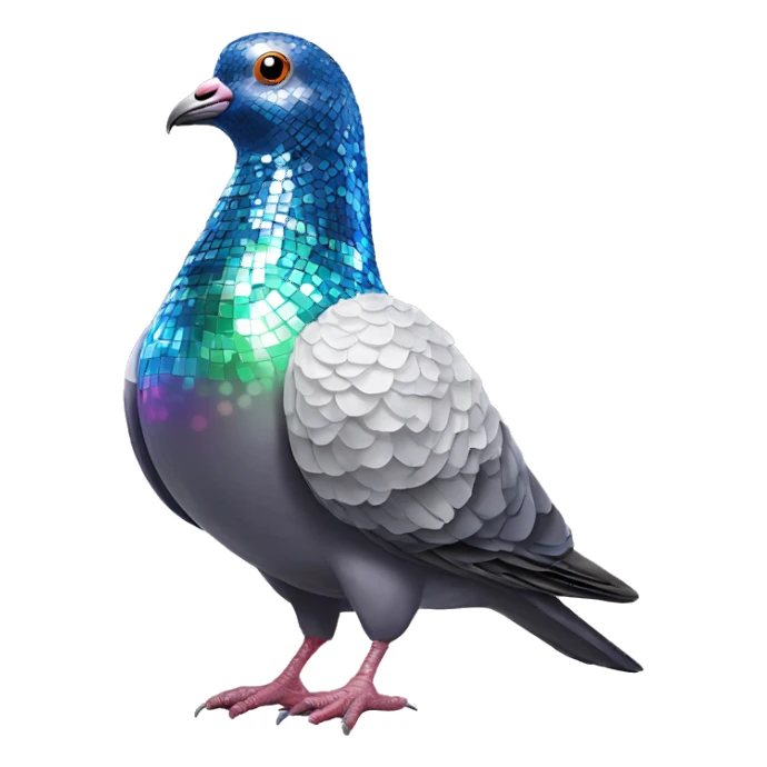 Disco ball pigeon ￼ sticker