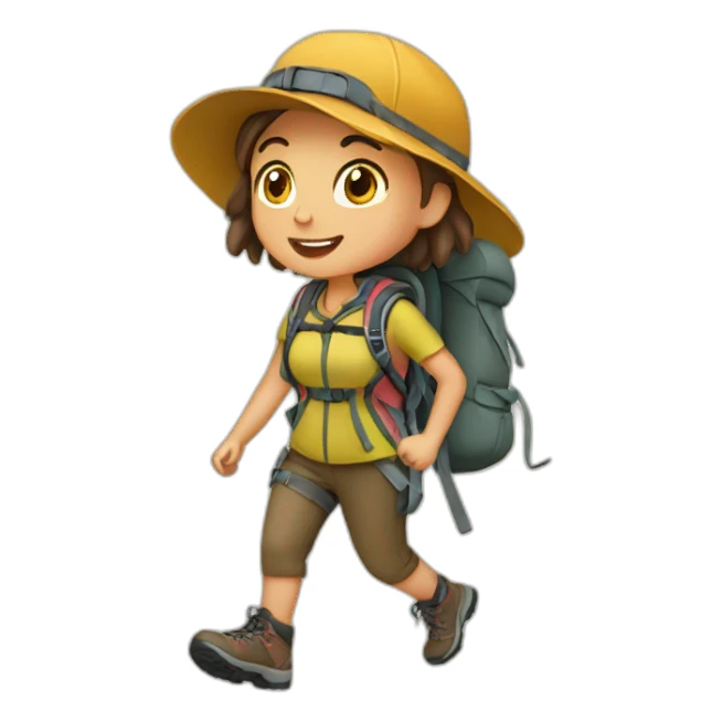 Hiking girl sticker