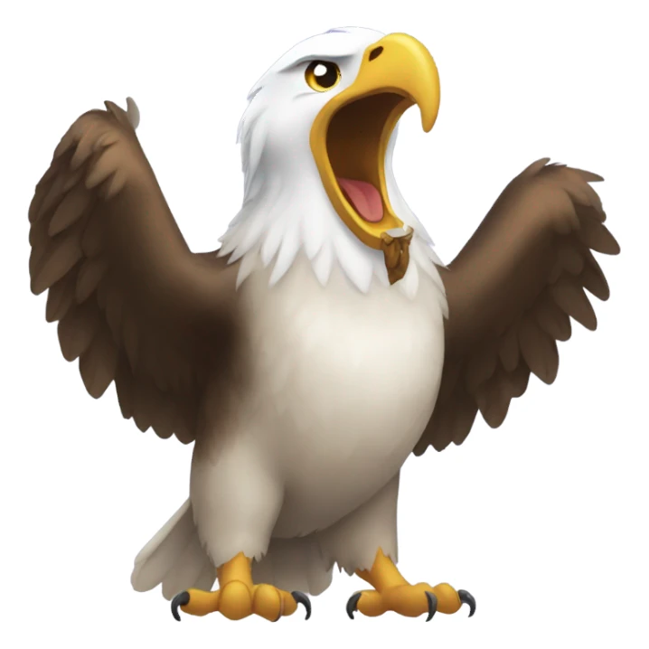 Eagle holding cat sticker