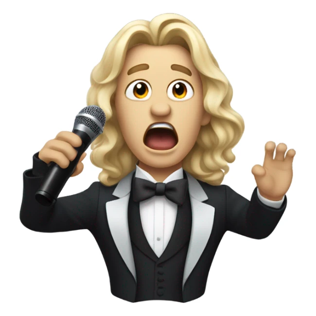 Opera Singer Guy with Long hair sticker