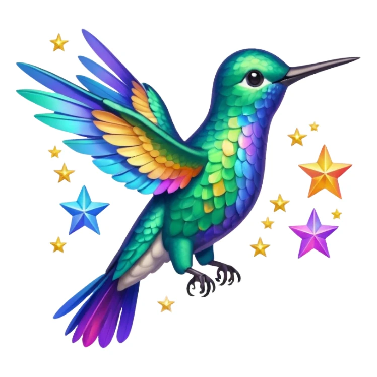 Colibrí with stars sticker