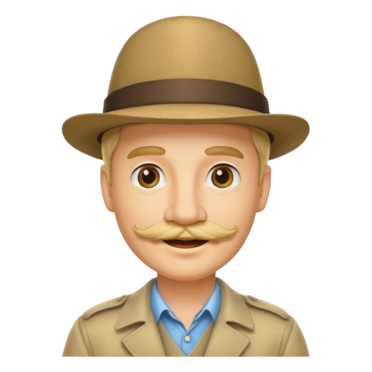 blonde man has amustache and hat sticker